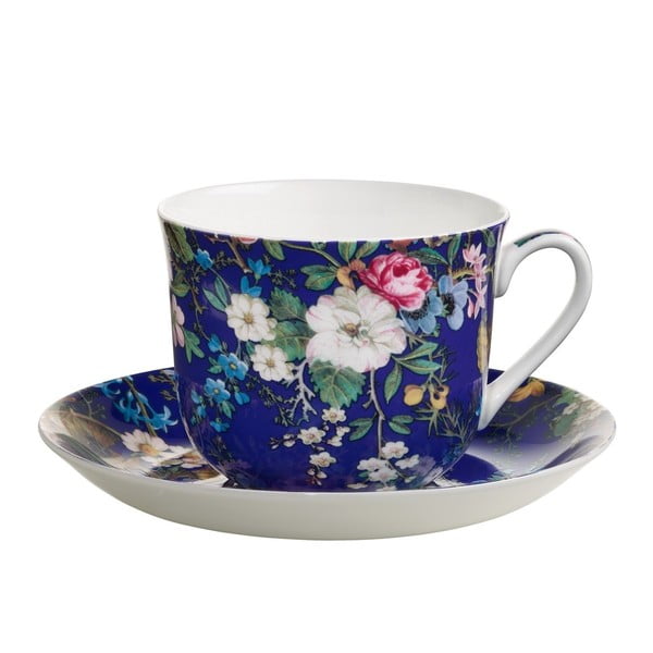 "Maxwell & Williams Floral Muse" kaulinio porceliano puodelis ir lėkštutė, 460 ml