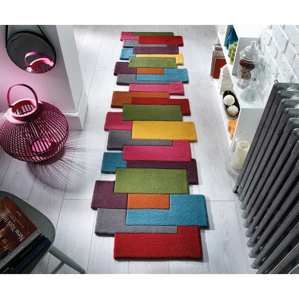 Spalvotas vilnonis kilimas Flair Rugs Collage, 60 x 230 cm-image-1