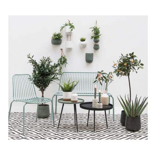 Matinės žalios spalvos keraminis sieninis vazonas PT LIVING Oval-image-2