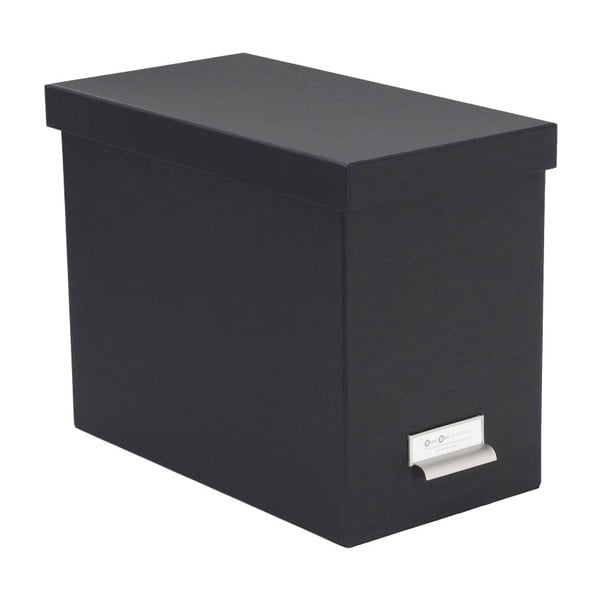 Tamsiai pilka saugojimo dėžutė su vardine etikete Bigso, 35 x 27 cm
