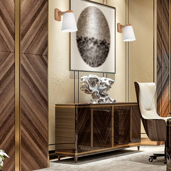 Sieninė lempa baltos spalvos/rudos spalvos ø 16 cm Andreas – LAMKUR-image-3