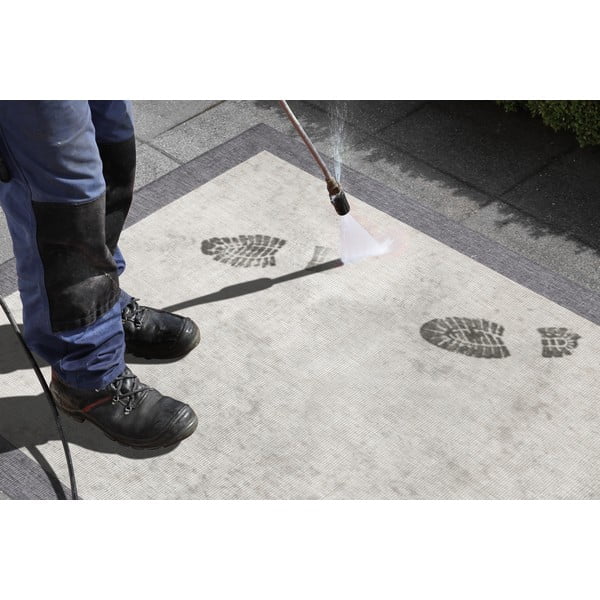 Pilkos ir kreminės spalvos dvipusis lauko kilimas NORTHRUGS Panama, 80 x 350 cm-image-4