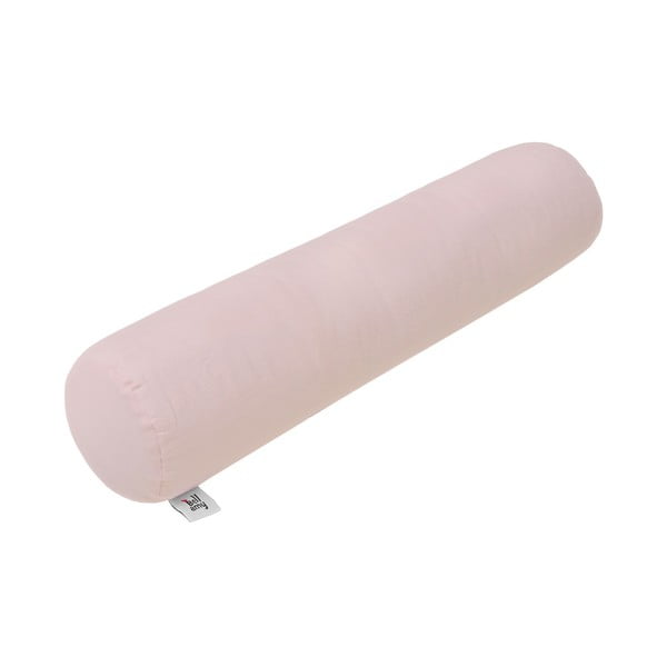 Rausva vaikiška lininė cilindro formos pagalvėlė BELLAMY Dusty Pink, 15 x 70 cm
