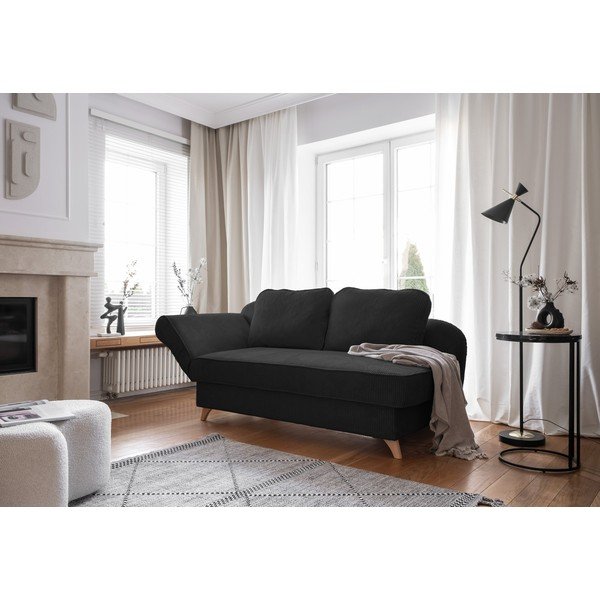 Antracito spalvos iš kordinio velveto gultas (su kairiuoju kampu) Chic Charlotte – Miuform-image-3