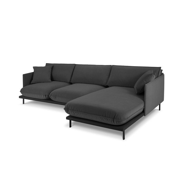 Iš velveto kampinė sofa tamsiai pilkos spalvos (su dešiniuoju kampu) Auguste – Interieurs 86-image-3