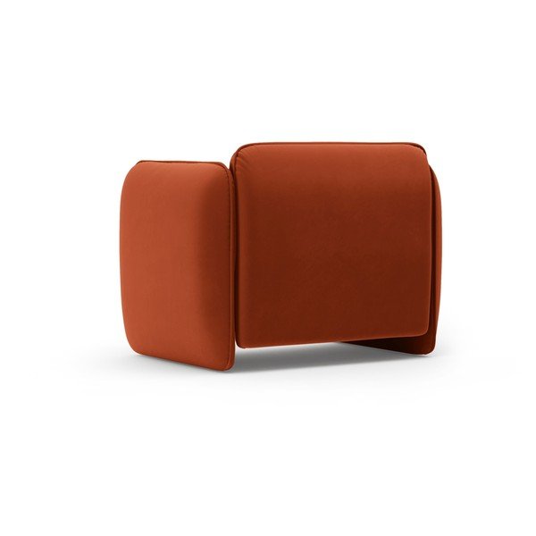 Raudonos plytų spalvos krėslas iš velveto Georgia – Micadoni -image-3