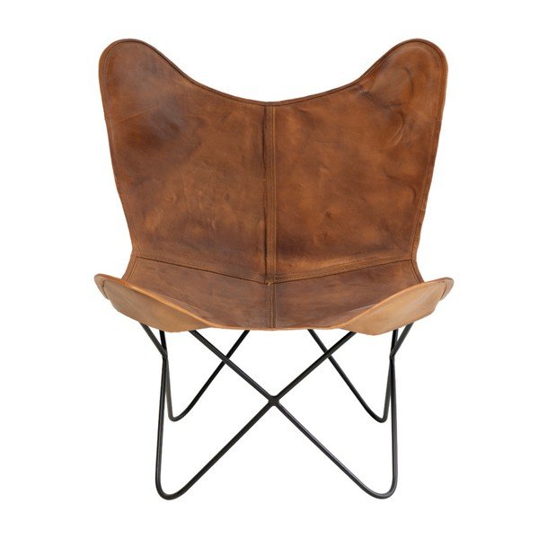 Rudos spalvos odinis krėslas Sømcasa Farfalla-image-2