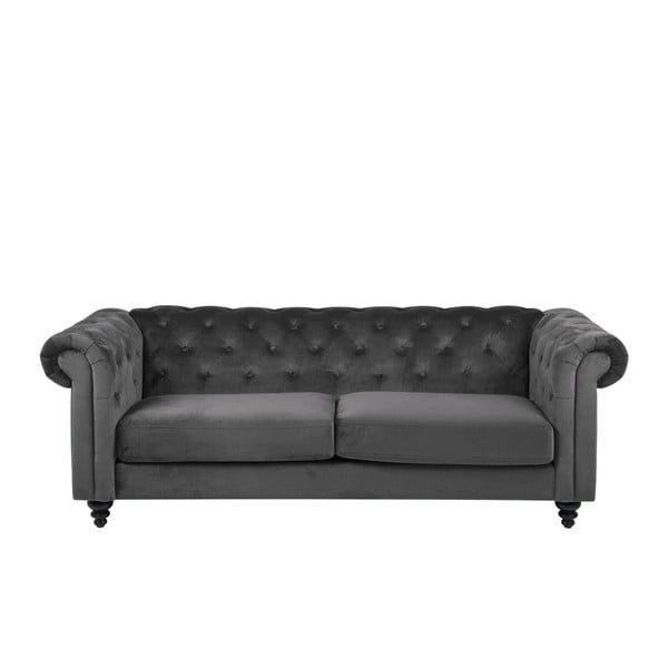 Tamsiai pilka aksominė sofa "Actona Charlietown", 219 cm