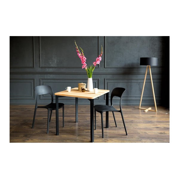 Juodas valgomojo stalas su užapvalintomis kojomis Ragaba TRIVENTI, 120 x 80 cm-image-2