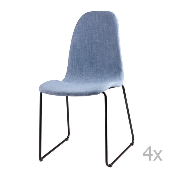 4 šviesiai mėlynų valgomojo kėdžių komplektas sømcasa Helena