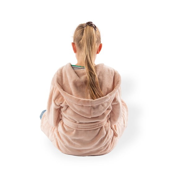 Iš mikropliušo vaikiškas chalatas rožinės spalvos Delux – Tiseco Home Studio-image-3