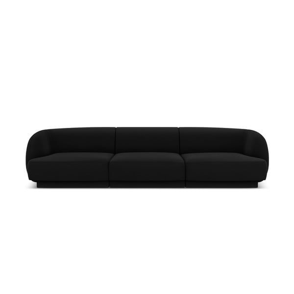 Juodos spalvos aksominė sofa 259 cm Miley - Micadoni Home