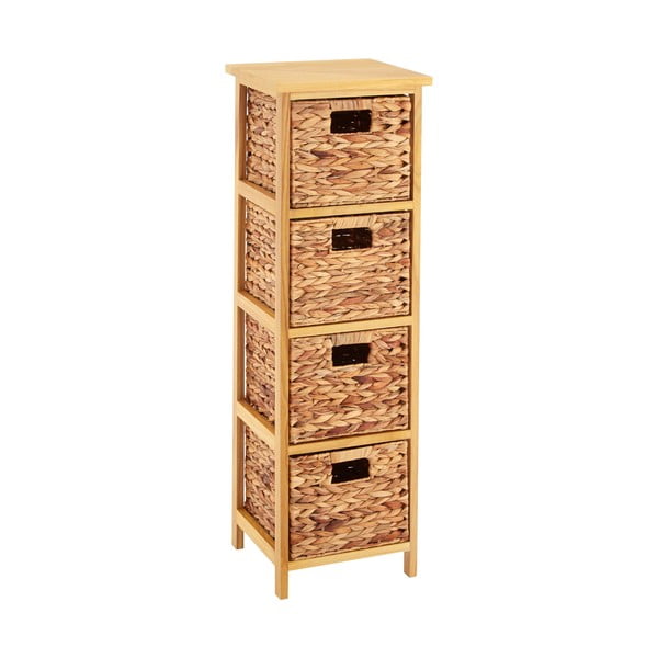 Aukšta šoninė spintelė iš paulovnijos masyvo natūralios spalvos 32x100 cm – Premier Housewares-image-1