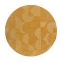 Geltonos vilnos apvalus kilimas ø 160 cm Gigi - Flair Rugs