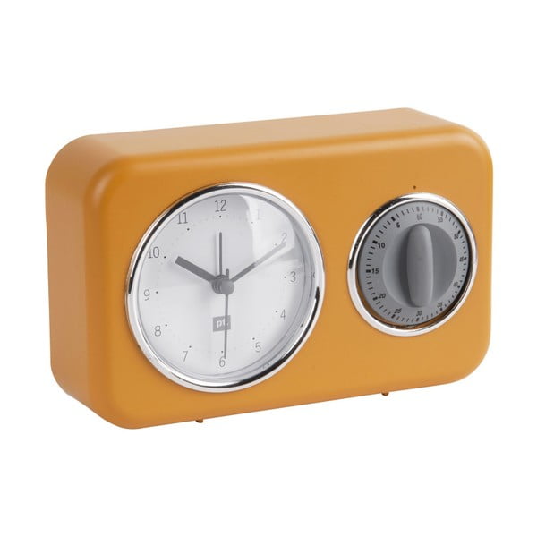 Geltonas stalinis laikrodis su virtuvės minutėmis PT LIVING Nostalgija