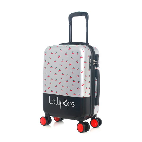 Pilkos spalvos bagažo ant 4 ratukų ir kosmetinės rinkinys Lollopops Holly-image-4