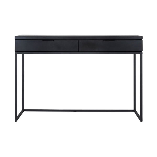Juodas konsolinis staliukas su 2 stalčiais "Canett Cara", 80 cm ilgio