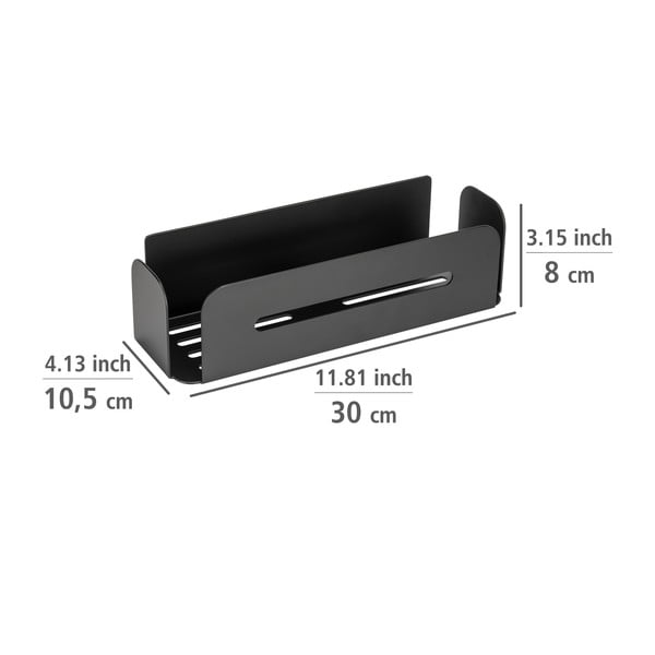Klijuojama iš metalo vonios lentyna matinės juodos spalvos Bivio – Wenko-image-4