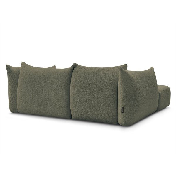 Žalios spalvos kampinė sofa iš boucle (su kairiuoju kampu/su gultu) Azra – Bobochic Paris-image-4