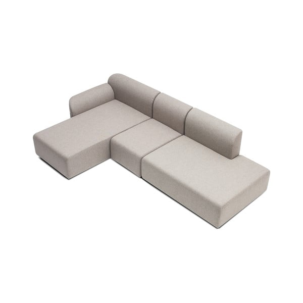 Šviesiai pilkos spalvos sofos modulis (dešiniajame kampe) iš vilnos ir lino mišinio Hugg - Gazzda-image-4