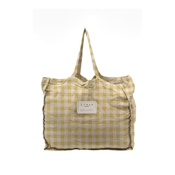 Lininis krepšys Couture Yellow Vichy