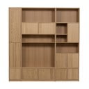 Modulinė knygų spinta natūralios spalvos iš ąžuolo 217x243 cm Modulair – vtwonen