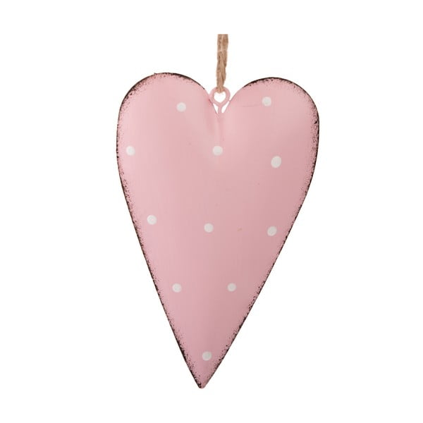 2 rožinės spalvos metalinių pakabinamų dekoracijų rinkinys Dakls Dotty Heart