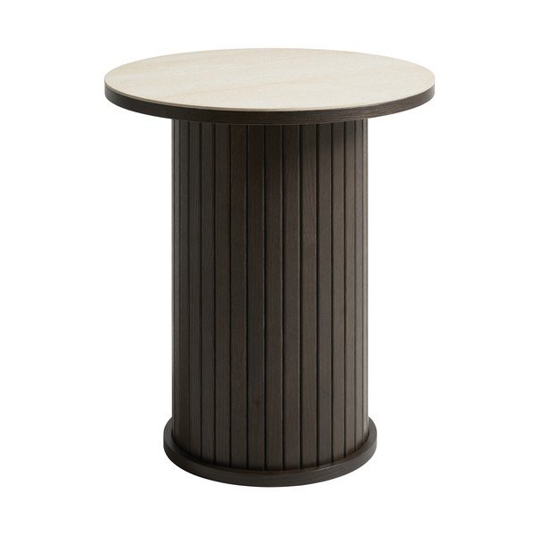 Iš keraminės plokštės apvalios formos šoninis stalas ø 50 cm Enna – Unique Furniture
