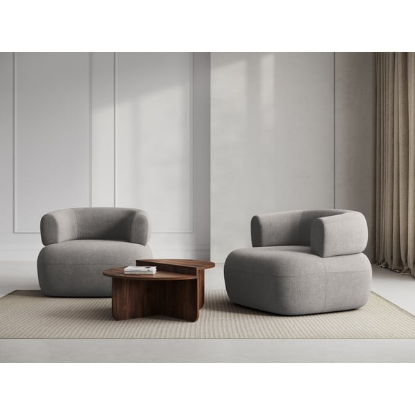 Iš boucle krėslas šviesiai pilkos spalvos Jenny – Micadoni Home-image-1