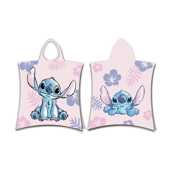 Iš medvilnės vaikiškas pončas šviesiai rožinės spalvos Lilo and Stitch – Jerry Fabrics