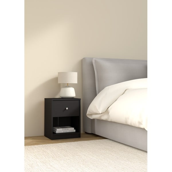 Juodos spalvos naktinis staliukas May – Tvilum-image-1
