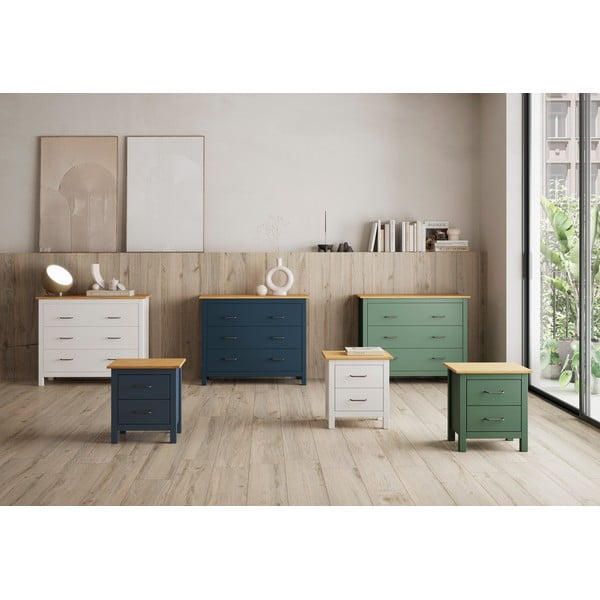 Iš pušies masyvo naktinis staliukas tamsiai mėlynos spalvos Miranda – Marckeric-image-1