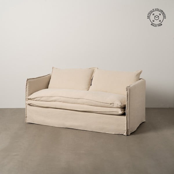 Kreminės spalvos iš lino sofa 180 cm – Ixia-image-1