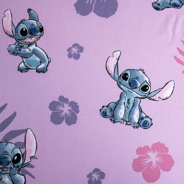 Iš medvilnės viengulė vaikų patalynė su guma 90x200 cm Lilo and Stitch – Jerry Fabrics-image-2