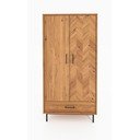 97x196 cm natūralaus ąžuolo medienos spinta Abies - The Beds