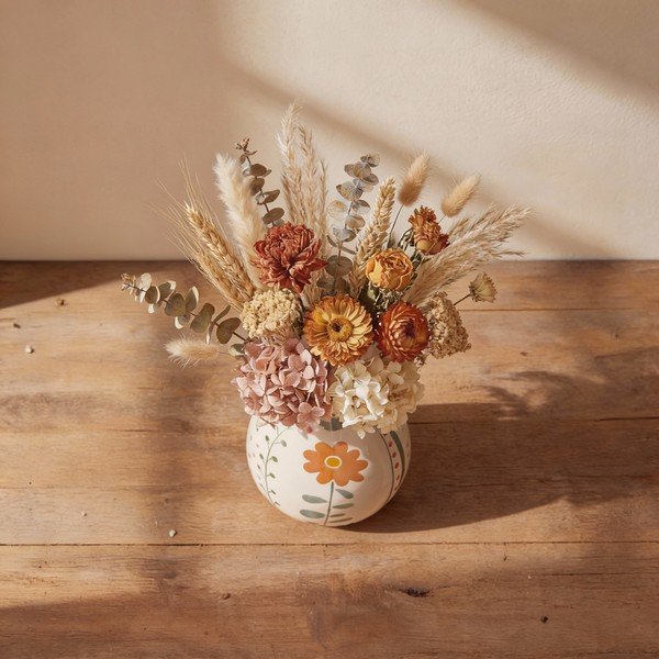 Iš akmens masės dažyta rankomis vaza kreminės spalvos (aukštis 17 cm) Taza – Bloomingville-image-3