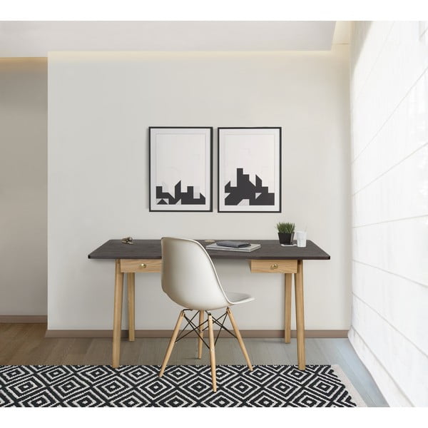 Rašomasis stalas iš ąžuolo 70x140 cm Nice – Woodman-image-1