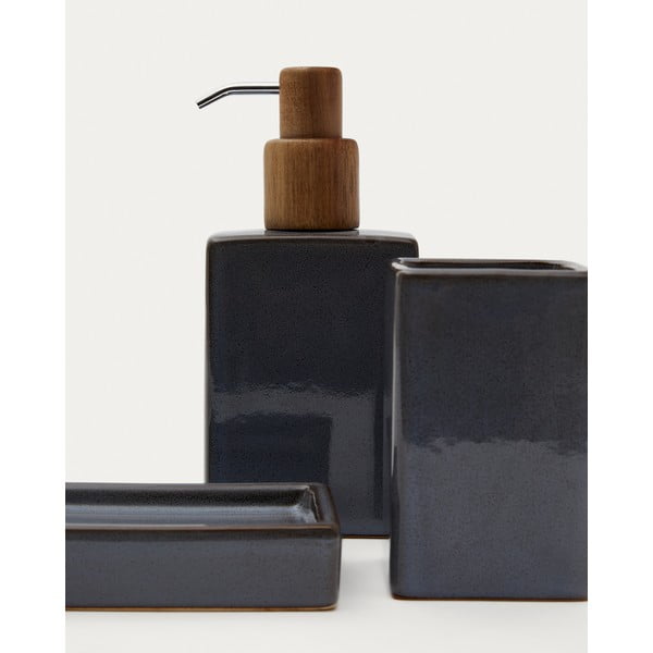 Iš keramikos dantų šepetėlio indas tamsiai mėlynos spalvos Silvet – Kave Home-image-1