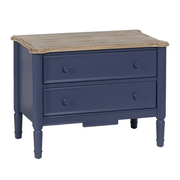 Iš kėnio masyvo žema šoninė spintelė mėlynos spalvos 80x60 cm – Ixia