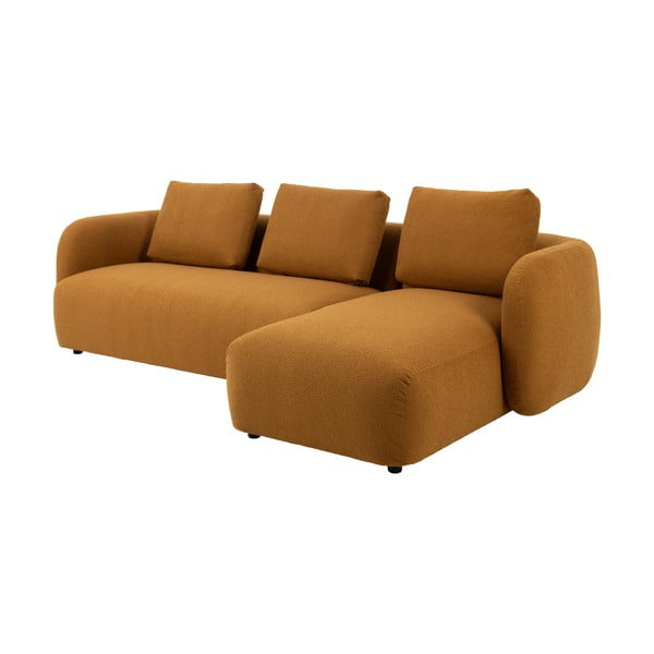 Kampinė sofa iš boucle garstyčių spalvos (su dešiniuoju kampu) Imola – Bonami Selection-image-2