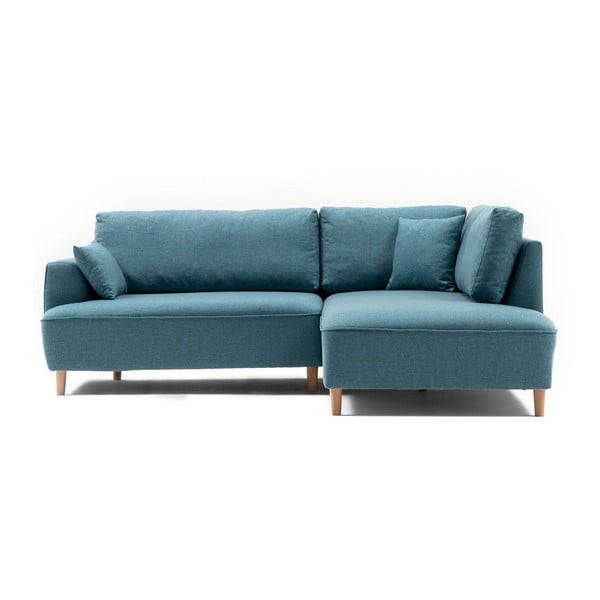 Mėlyna turkio spalvos kampinė sofa "Felix", dešinysis kampas