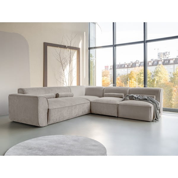 Kampinė sofa smėlio spalvos (su dešiniuoju kampu) Flex Felix – Miuform-image-3