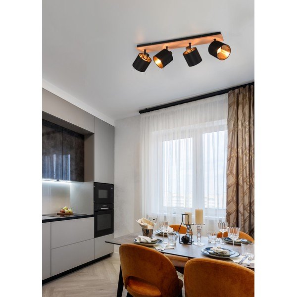 Taškinis šviestuvas juodos spalvos/natūralios spalvos ø 12 cm Tommy – Reality-image-1