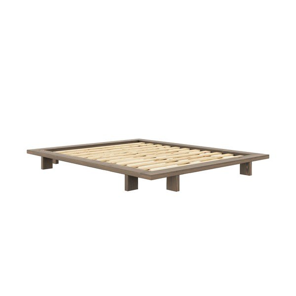 Iš pušies masyvo dvigulė lova rudos spalvos su lovos grotelėmis 160x200 cm Japan – Karup Design