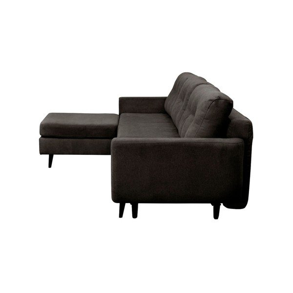 Tamsiai pilka sofa-lova su juodomis kojomis Mazzini Sofas Hortensia, kairysis kampas-image-2