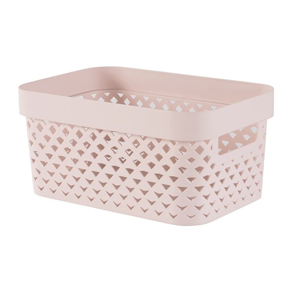 Šviesiai rožinės spalvos iš plastiko daiktadėžė 26x17,5x12 cm Pure – Curver