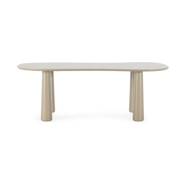 Smėlio spalvos kavos staliukas su pušies masyvo stalviršiu 110x220 cm Nahia – MOME