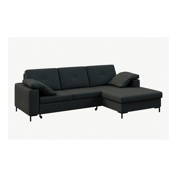 Antracito pilkos spalvos sofa-lova Ghado Moor, dešinysis kampas-image-2