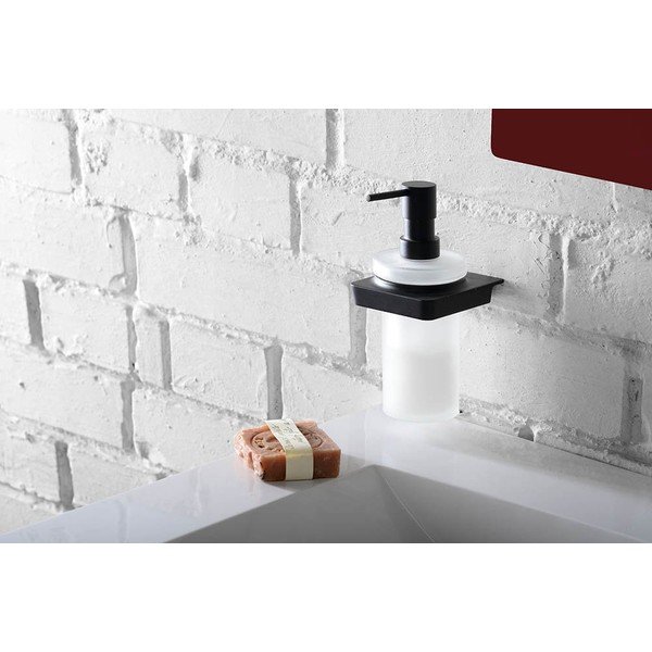 Juodos ir baltos spalvos žalvarinis sieninis muilo dozatorius Sapho Zen, 250 ml-image-1