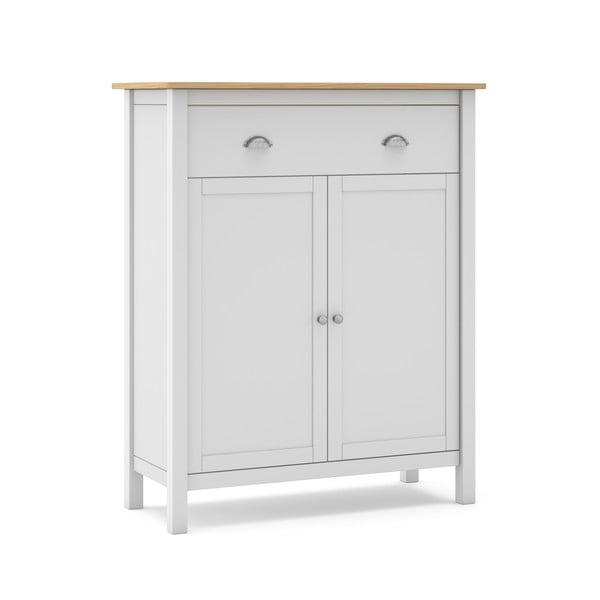 Balta/natūrali pušies aukšta komoda 90x110 cm Misti - Marckeric-image-2